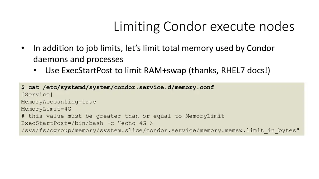 limiting condor execute nodes