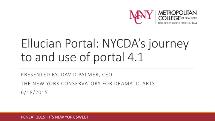 ellucian portal nycda s journey