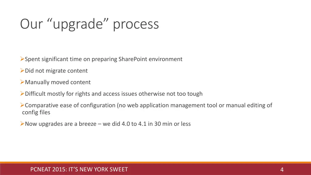 our upgrade process