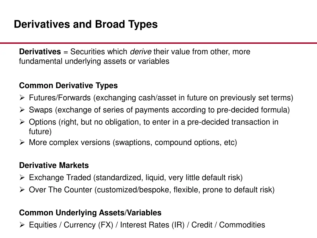 derivatives and broad types