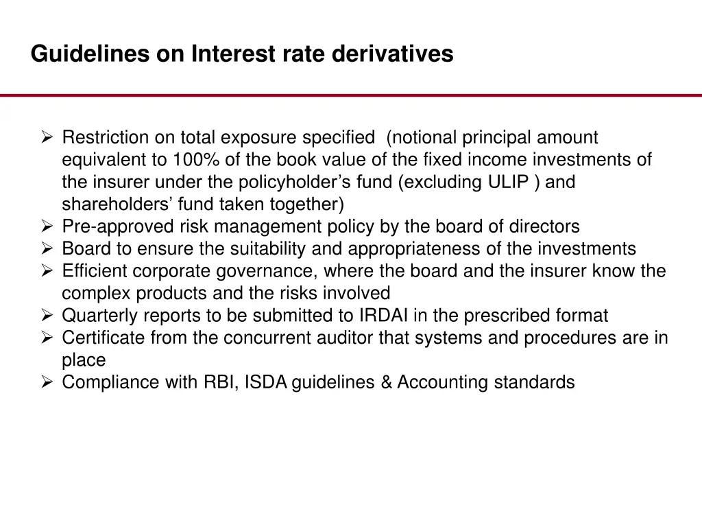 guidelines on interest rate derivatives 1