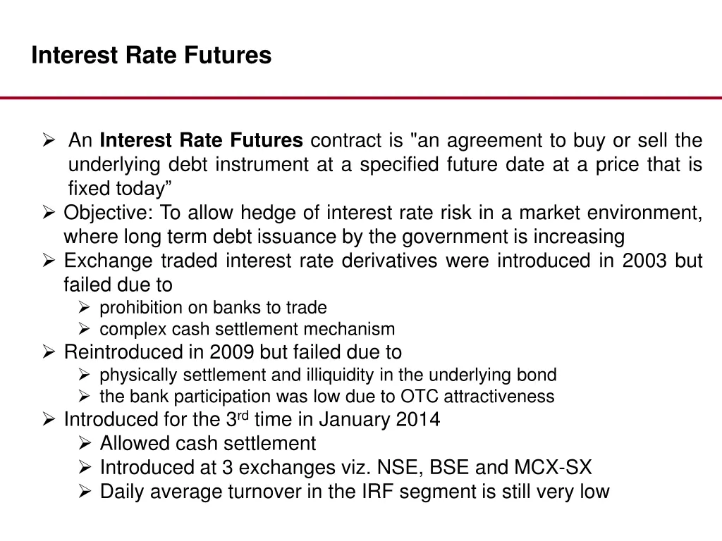 interest rate futures