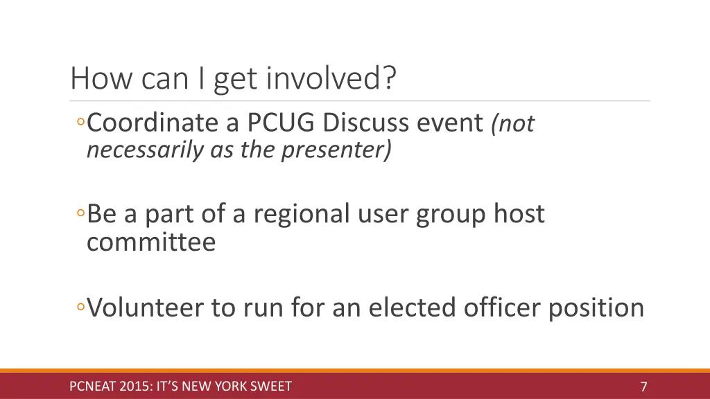 how can i get involved coordinate a pcug discuss