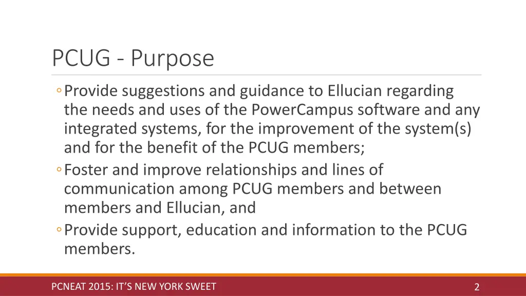 pcug purpose