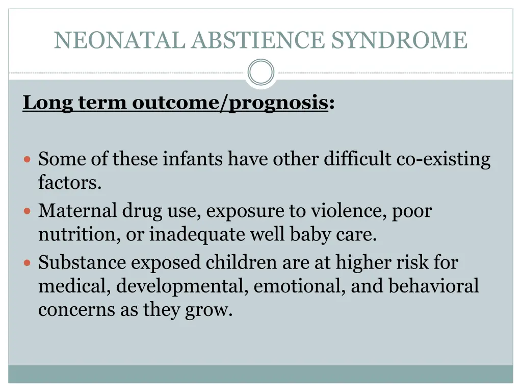 neonatal abstience syndrome 5