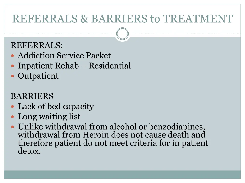 referrals barriers to treatment