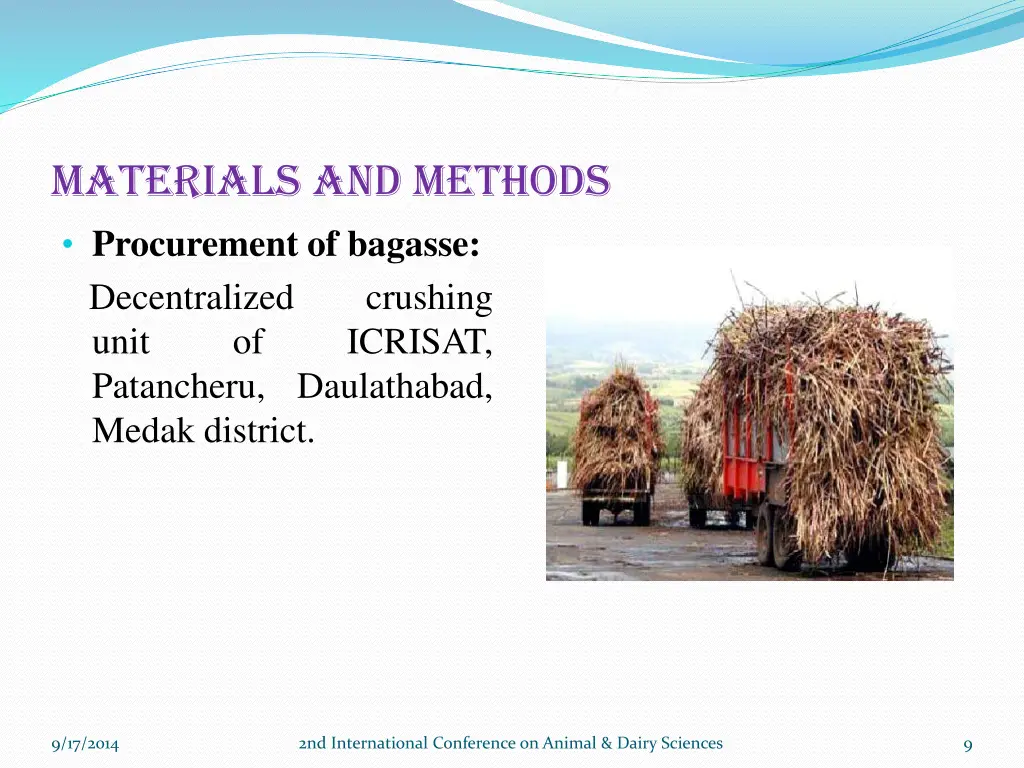 materials and methods procurement of bagasse