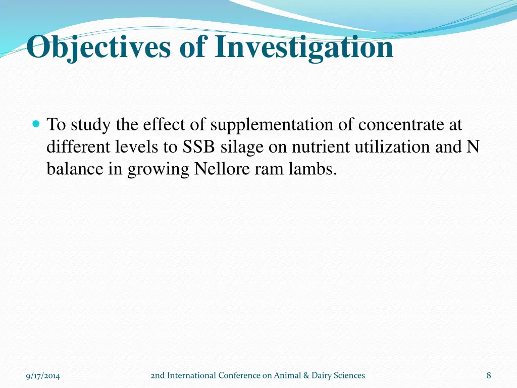 objectives of investigation