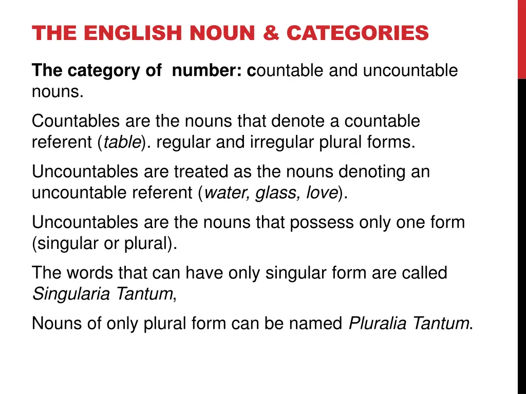 the english noun categories 1