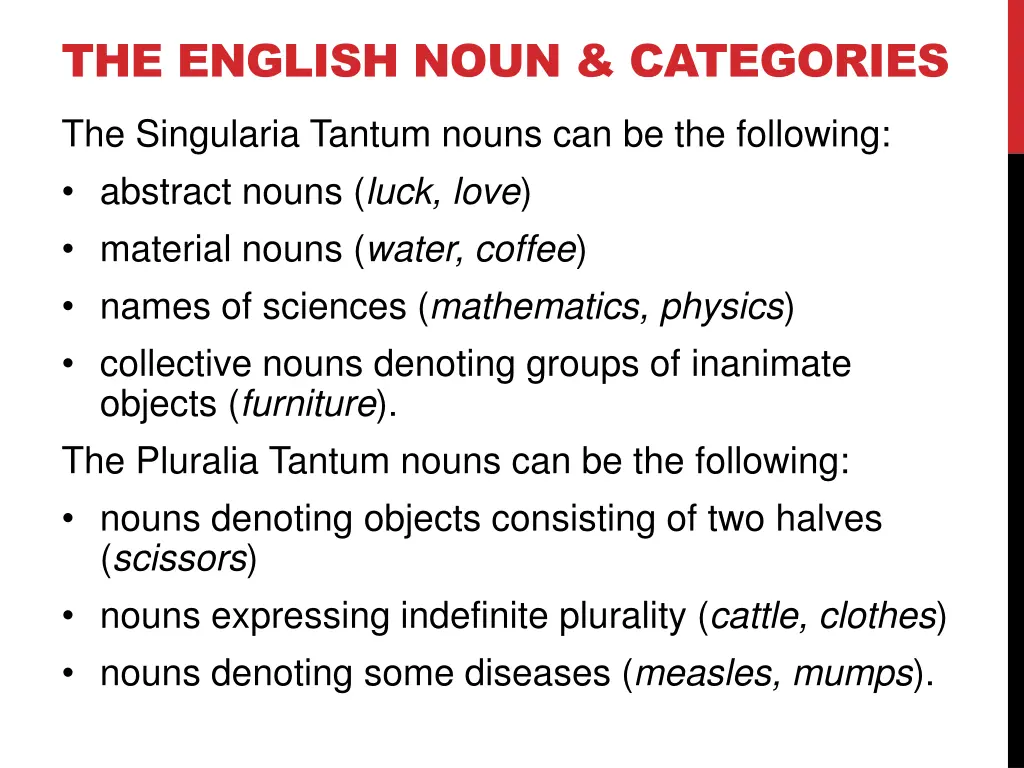 the english noun categories 2