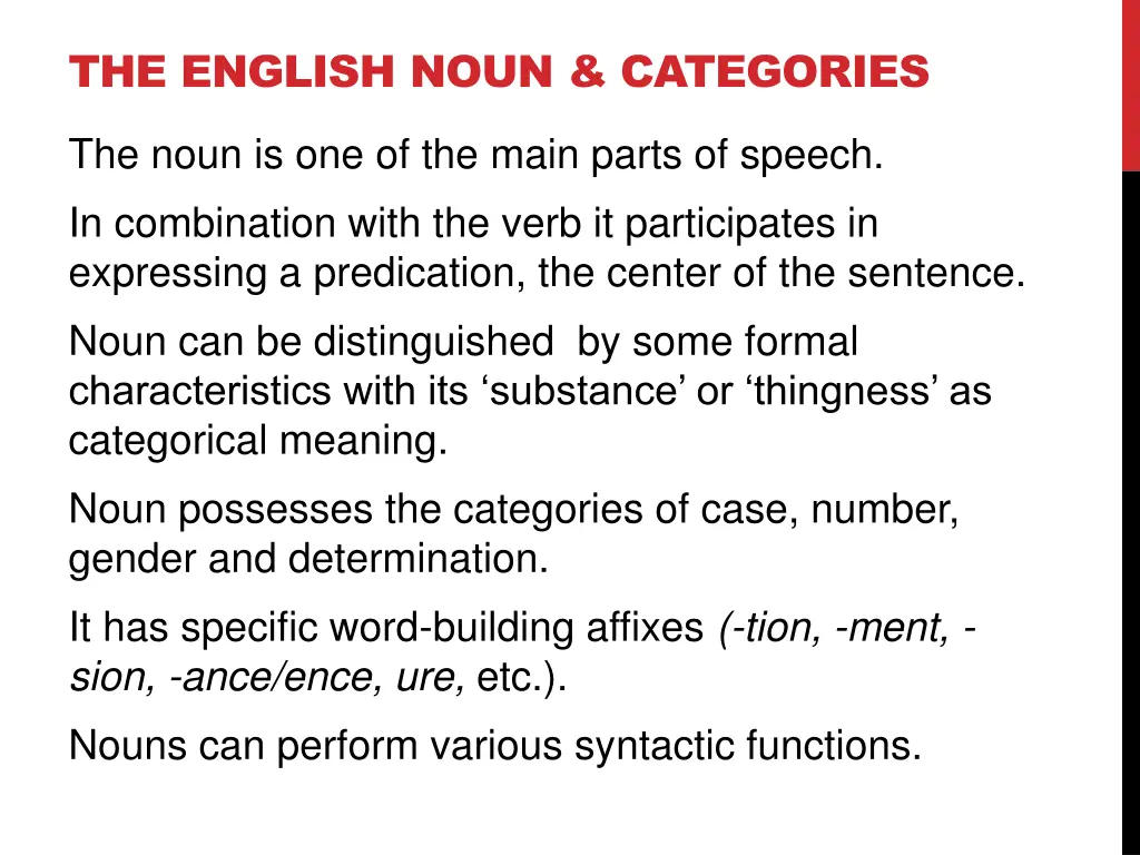 the english noun categories