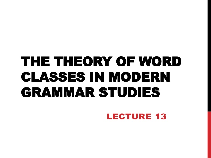 the theory of word the theory of word classes