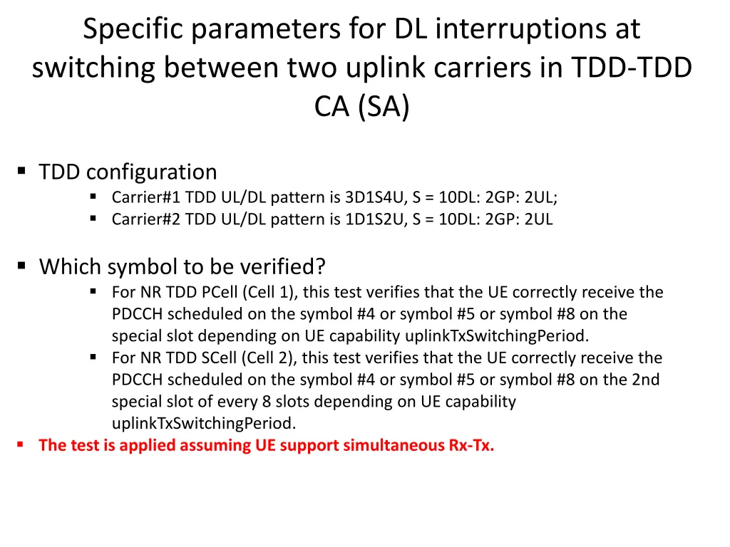 specific parameters for dl interruptions 2