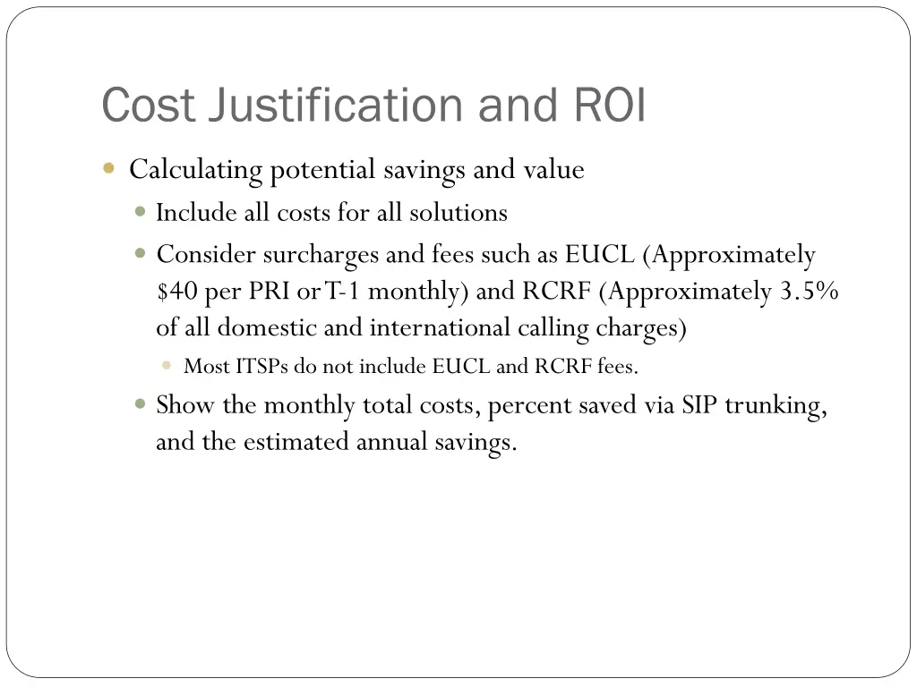 cost justification and roi 8