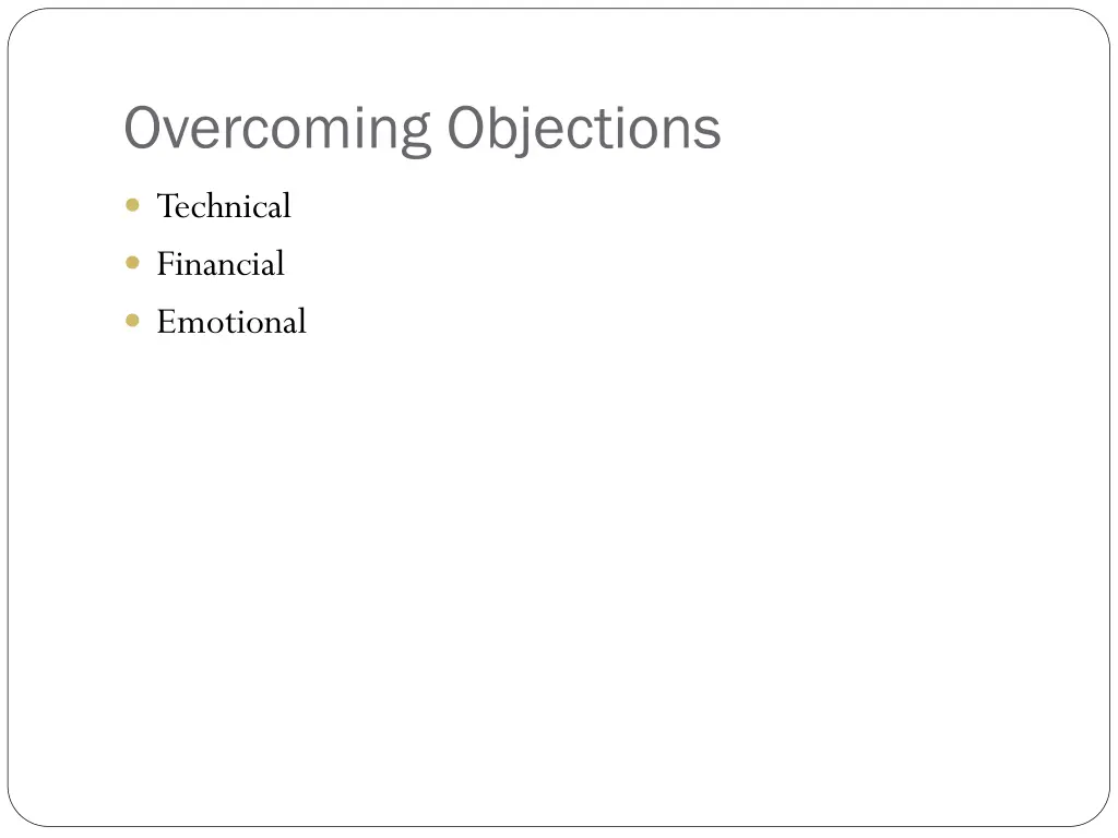 overcoming objections 1