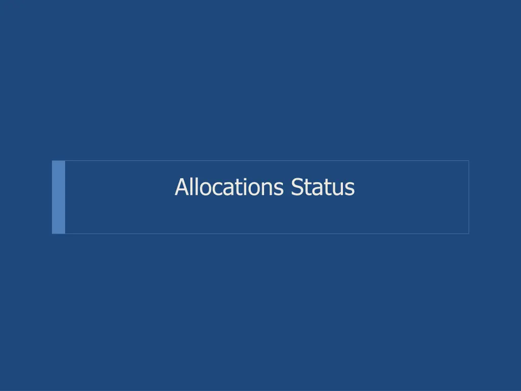 allocations status