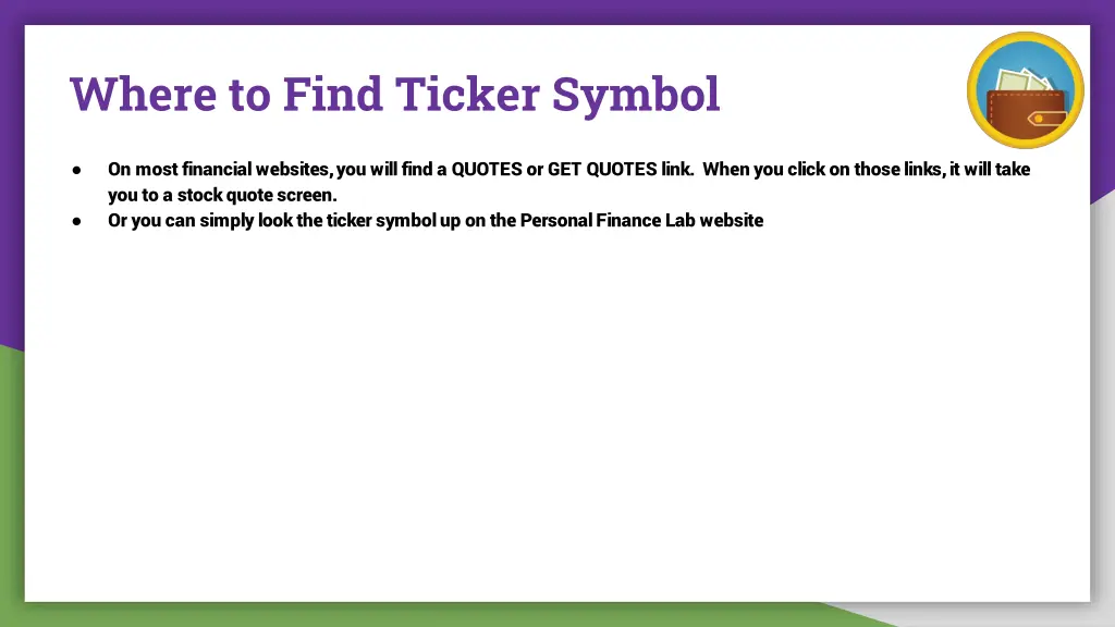 where to find ticker symbol