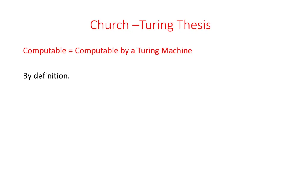 church turing thesis