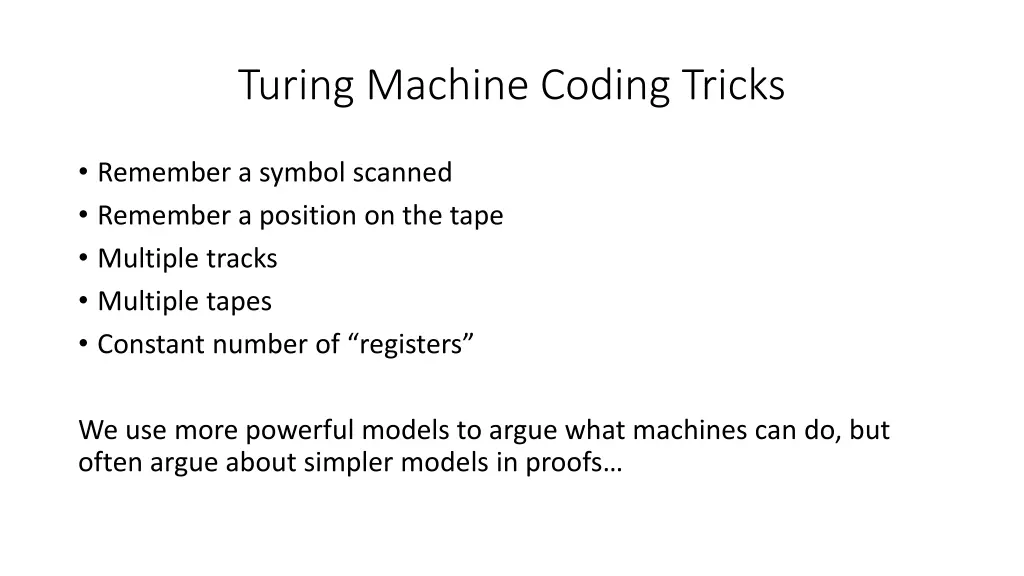 turing machine coding tricks 10