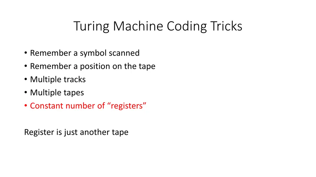 turing machine coding tricks 9