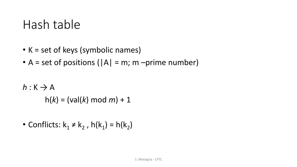 hash table