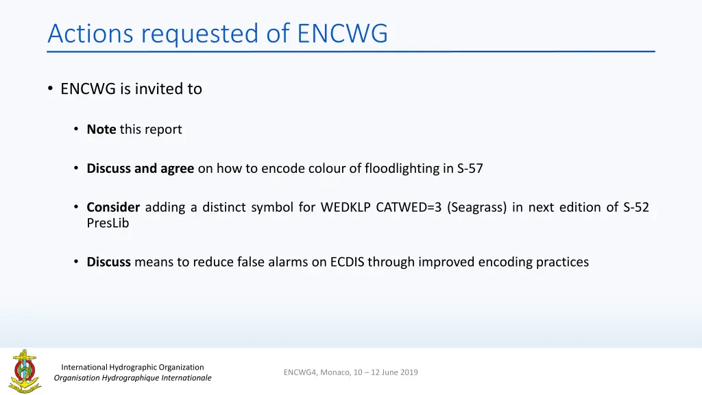 actions requested of encwg