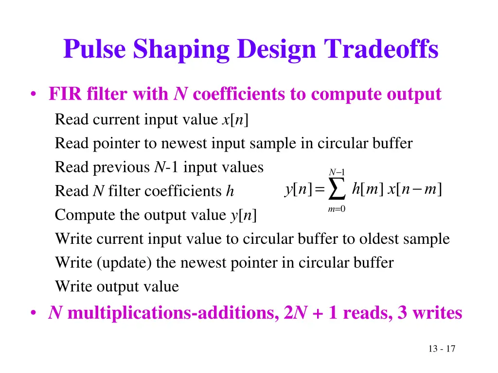 pulse shaping design tradeoffs 1