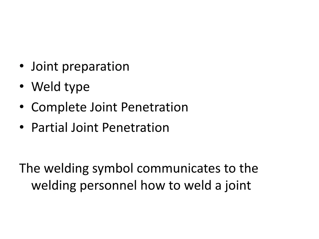 joint preparation weld type complete joint