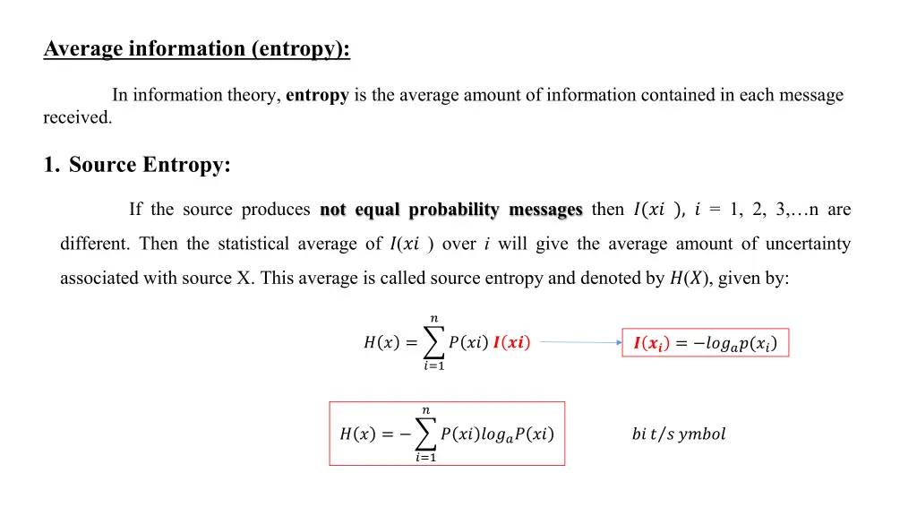 average information entropy