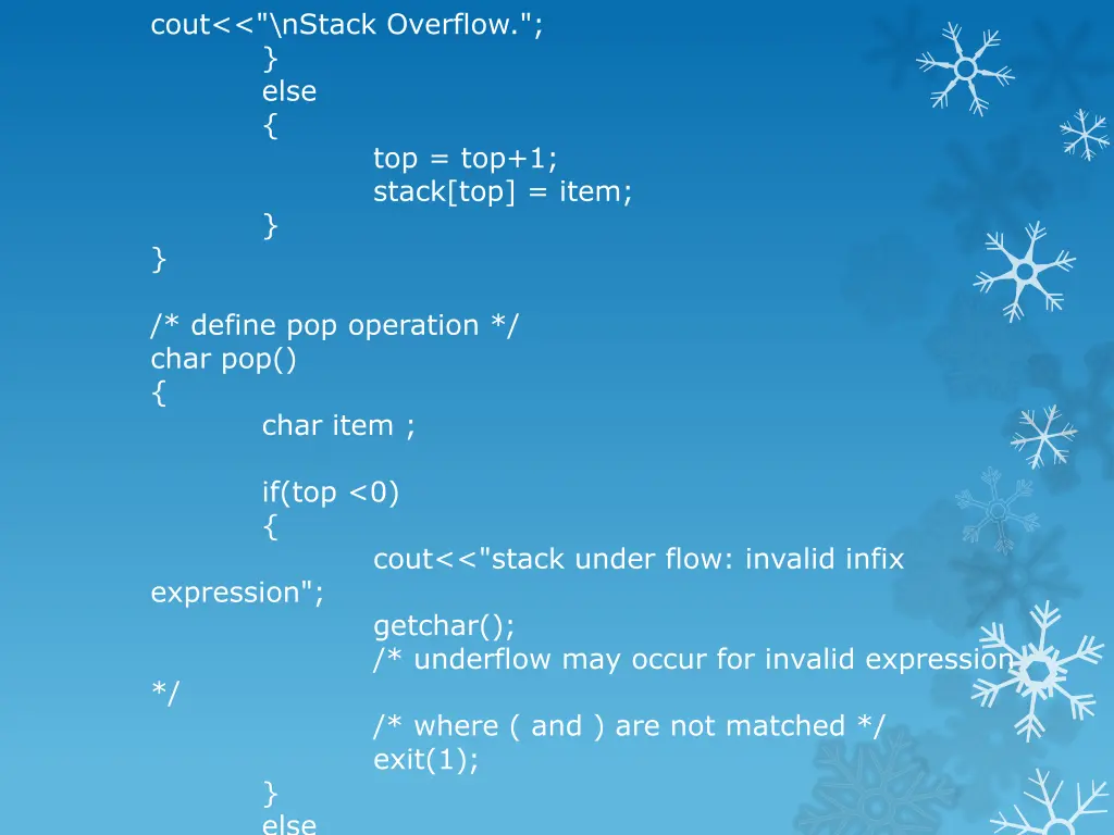 cout nstack overflow else