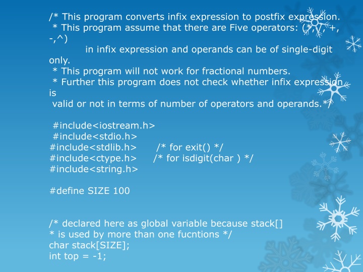 this program converts infix expression to postfix