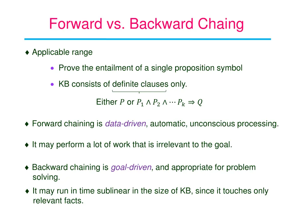 forward vs backward chaing