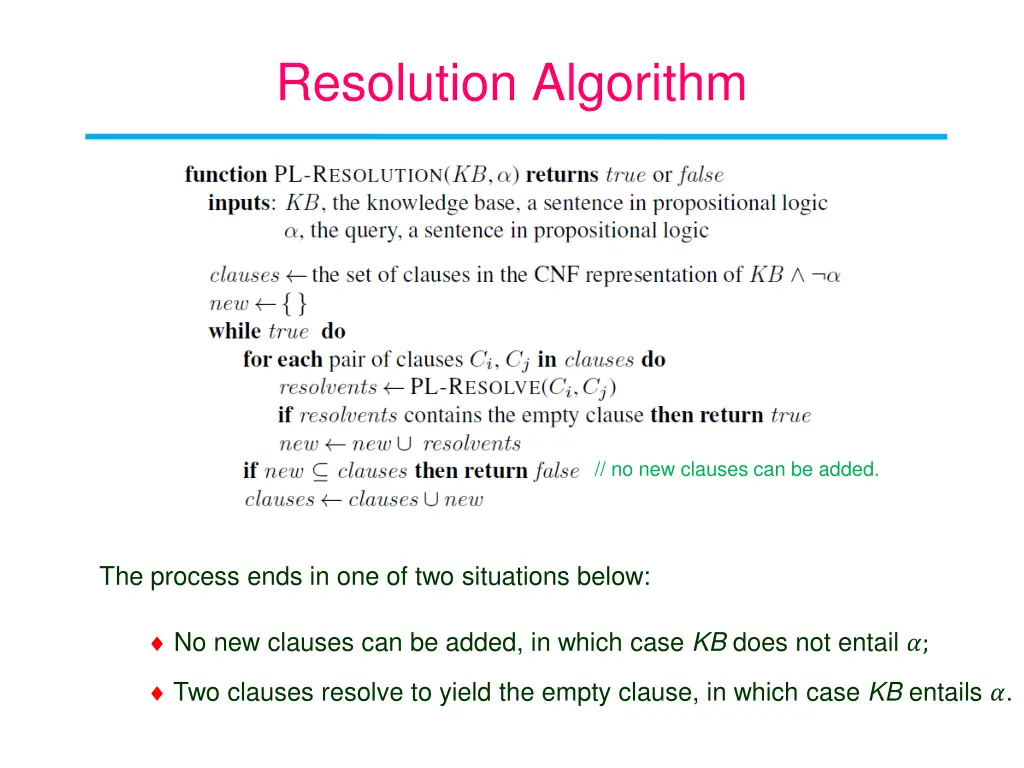 resolution algorithm