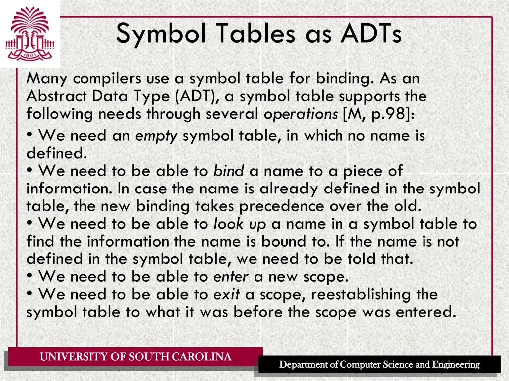 symbol tables as adts