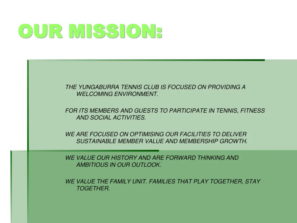 our mission our mission