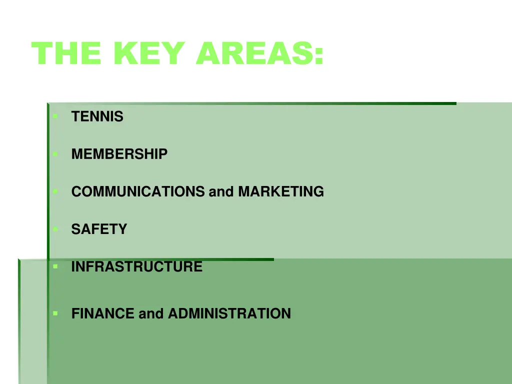 the key areas