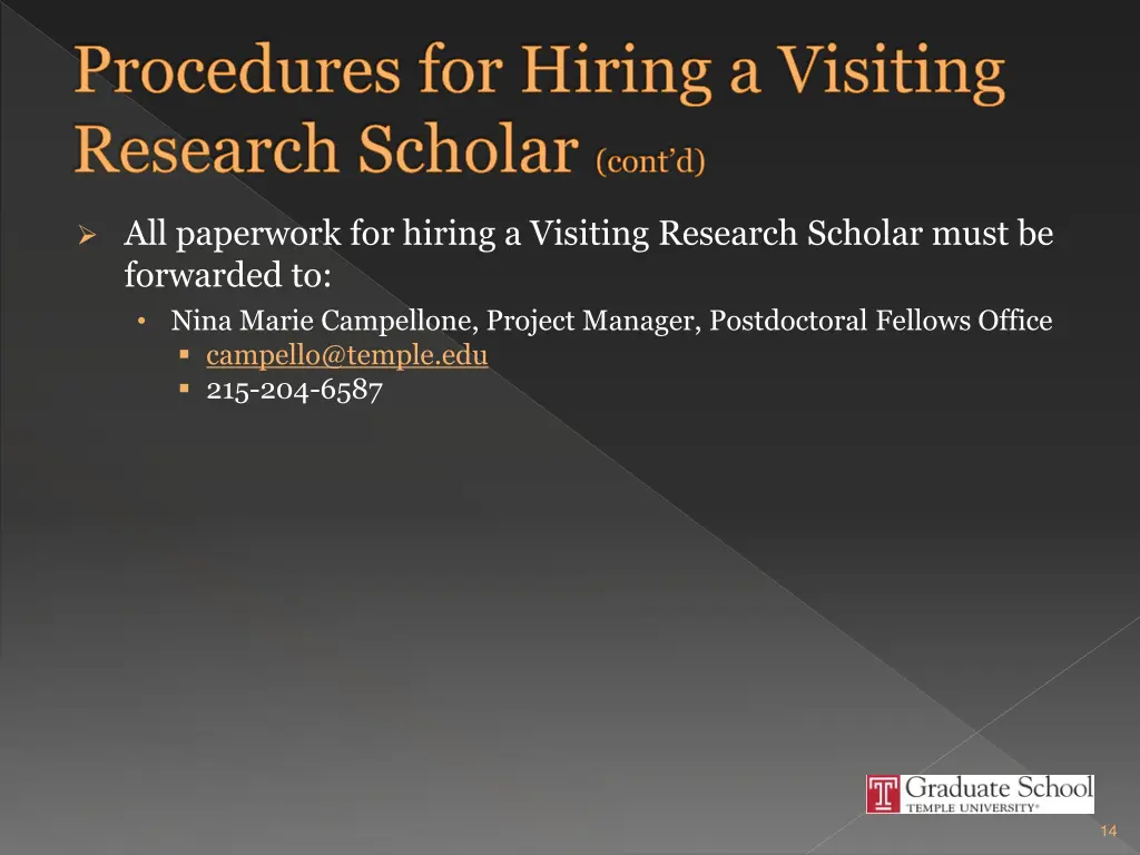 procedures for hiring a visiting research scholar 2