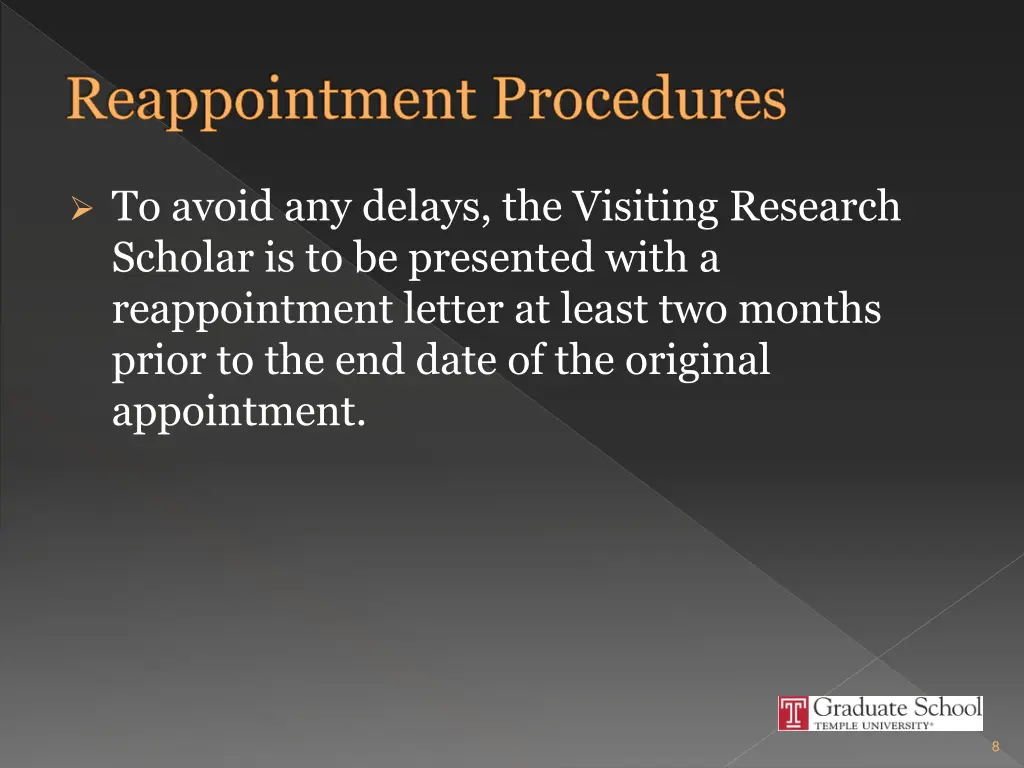 reappointment procedures