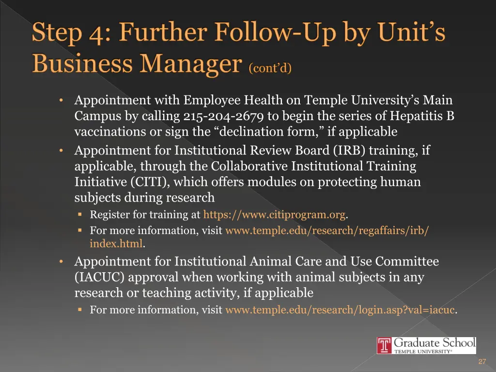 step 4 further follow up by unit s business 1