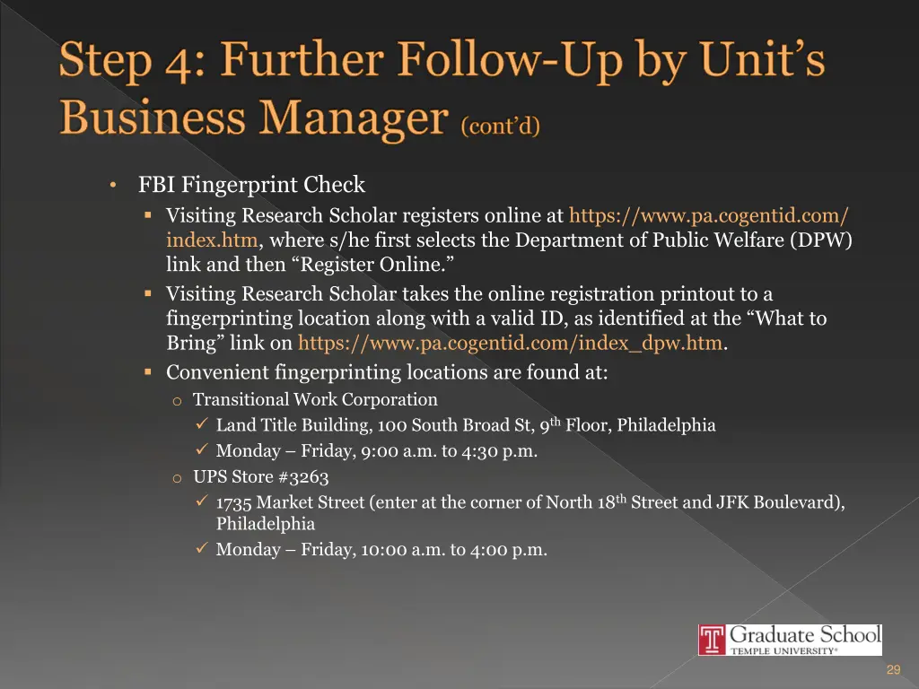 step 4 further follow up by unit s business 3