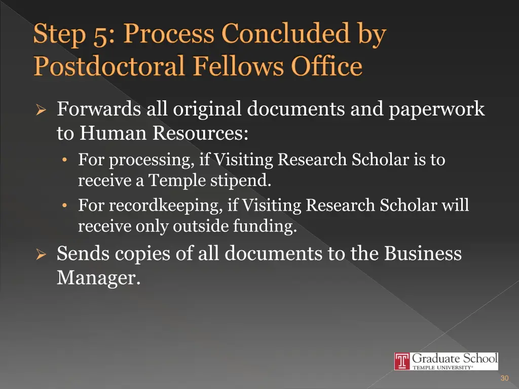 step 5 process concluded by postdoctoral fellows