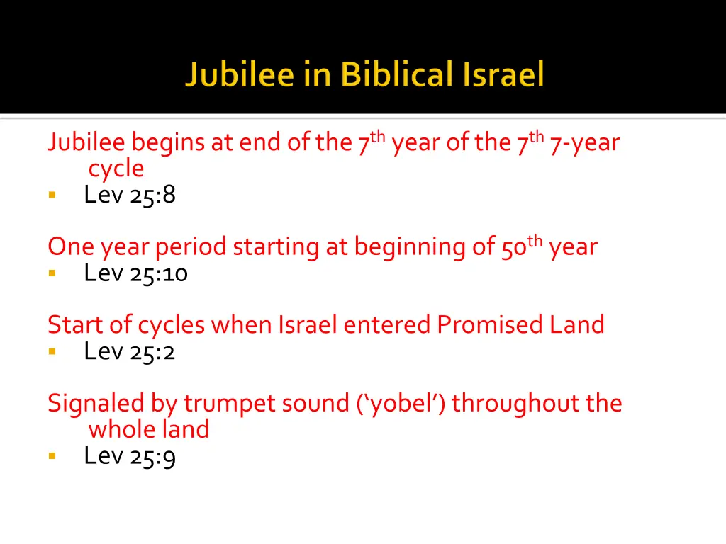 jubilee begins at end of the 7 th year