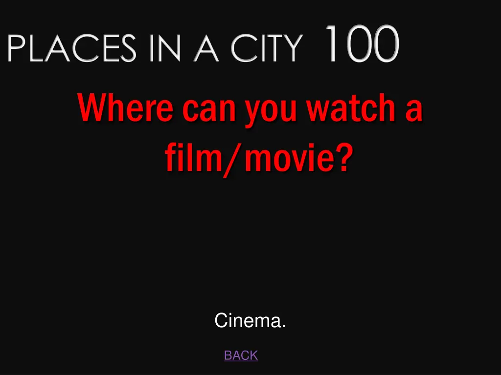 places in a city 100 where can you watch a film