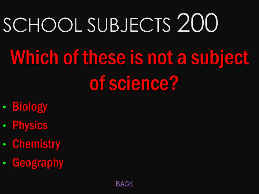 school subjects 200 which of these