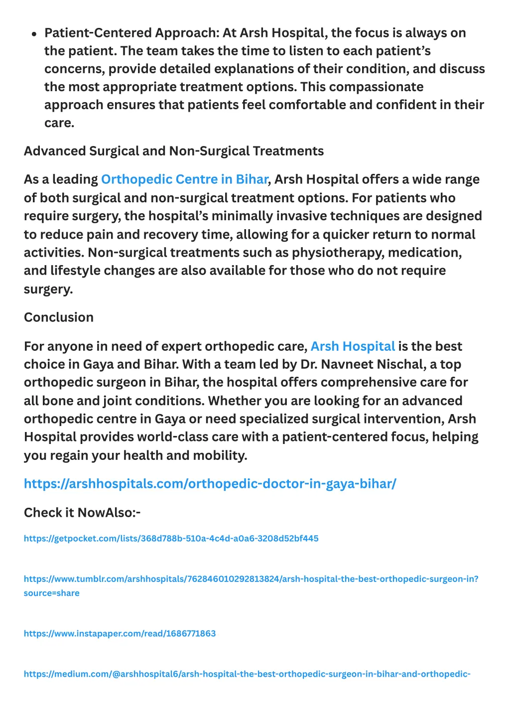 patient centered approach at arsh hospital