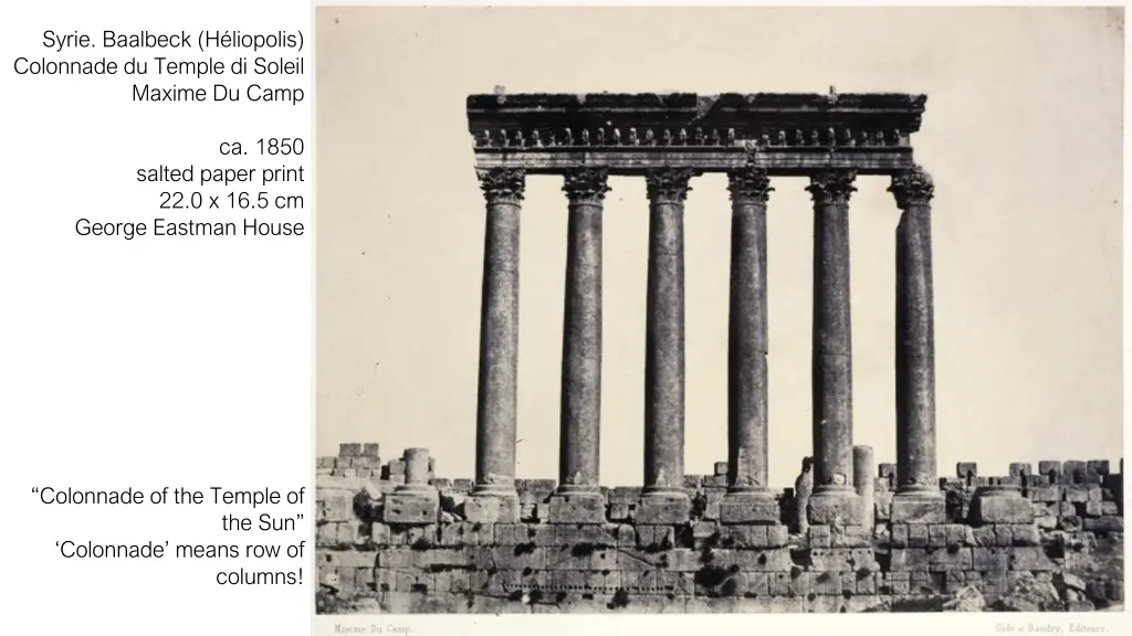 syrie baalbeck h liopolis colonnade du temple