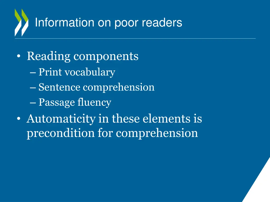 information on poor readers