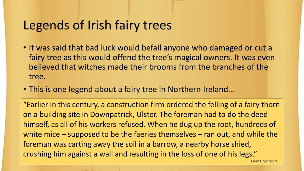 legends of irish fairy trees