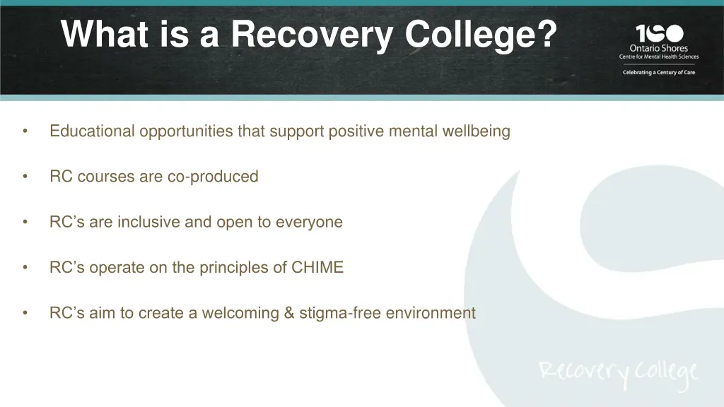 what is a recovery college