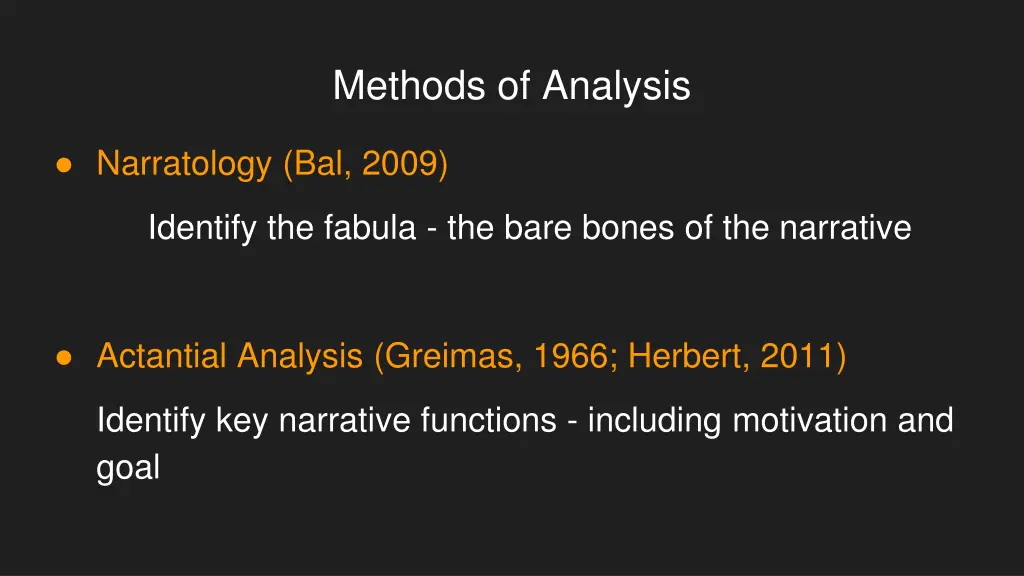 methods of analysis